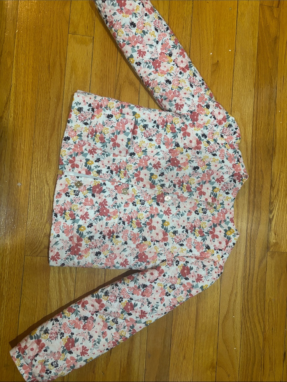 Janie and Jack Floral Button-Front Jacket - Pink, White & Yellow